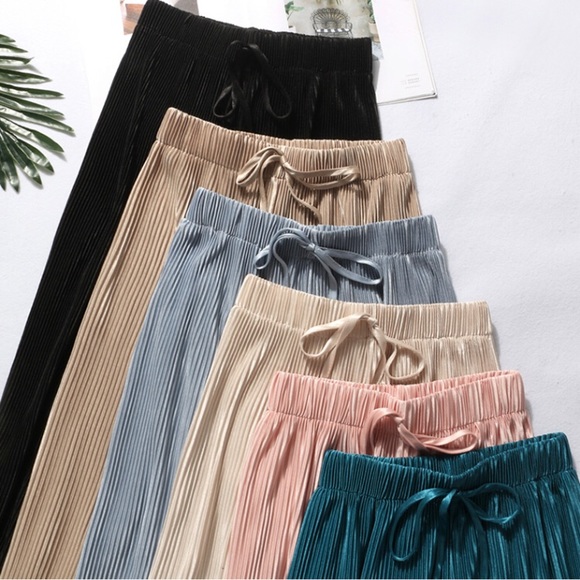 Pants - Loungewear Culotte wide leg pleated pants